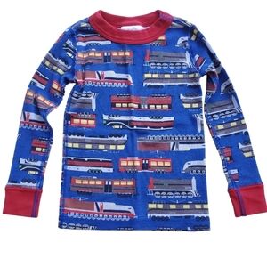 Hanna Andersson Long John Pajama Top Full Steam Ahead II Boys Size 3